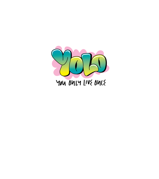 YOLO - You only live once model alb pe tricou