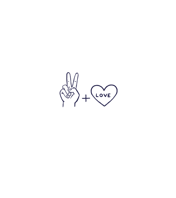 Peace + Love model alb/roșu pe tricou