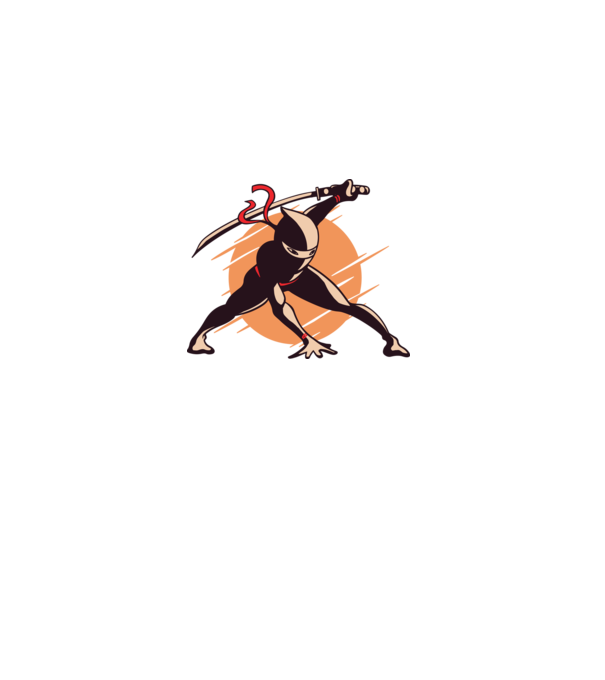 Ninja model alb pe tricou