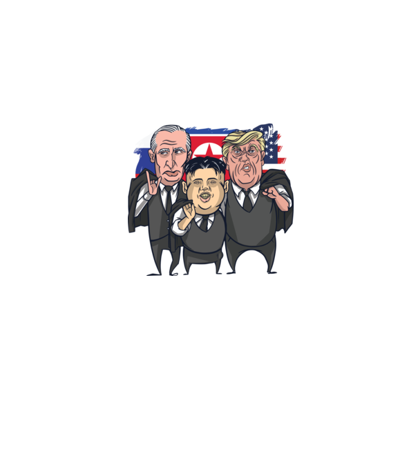 Trump, Putin, Kim - trei prieteni buni model gri pe tricou