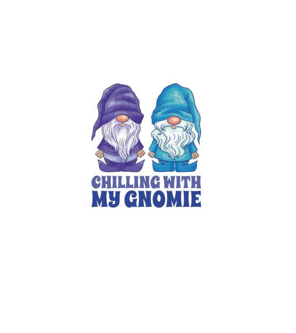 Chilling with my Gnomie model alb pe tricou
