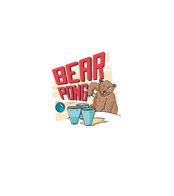 Bear Pong model negru pe tricou