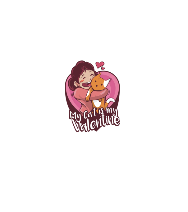 'Pisica mea este dragostea mea Tricou drăguț pentru Valentine''s Day' model alb pe tricou