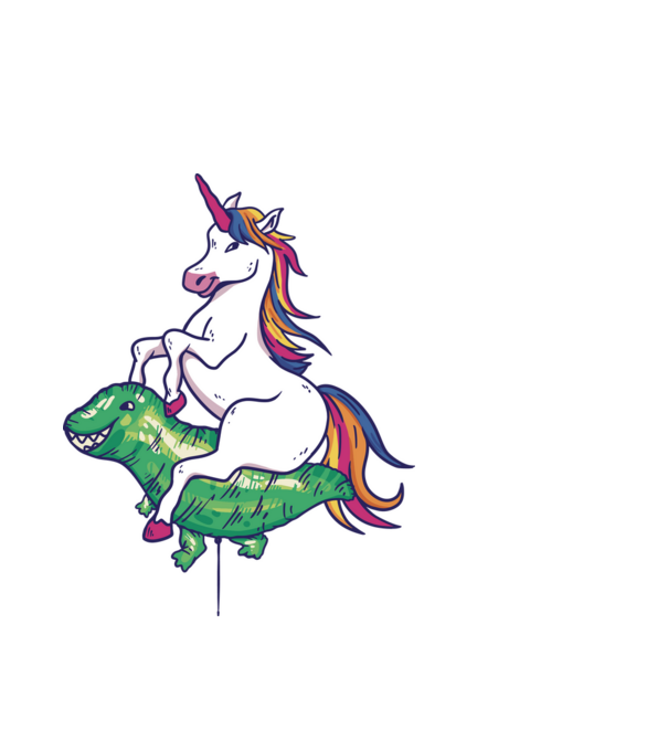 Balon cu Unicorn model alb pe tricou
