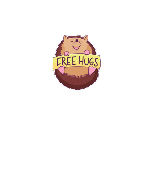 Free Hugs Arici model alb pe tricou
