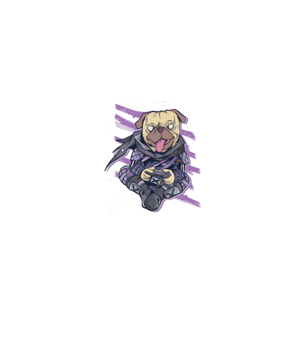 Mops Gamer model negru pe tricou