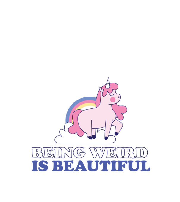 A fi ciudat este minunat Unicorn model alb pe tricou