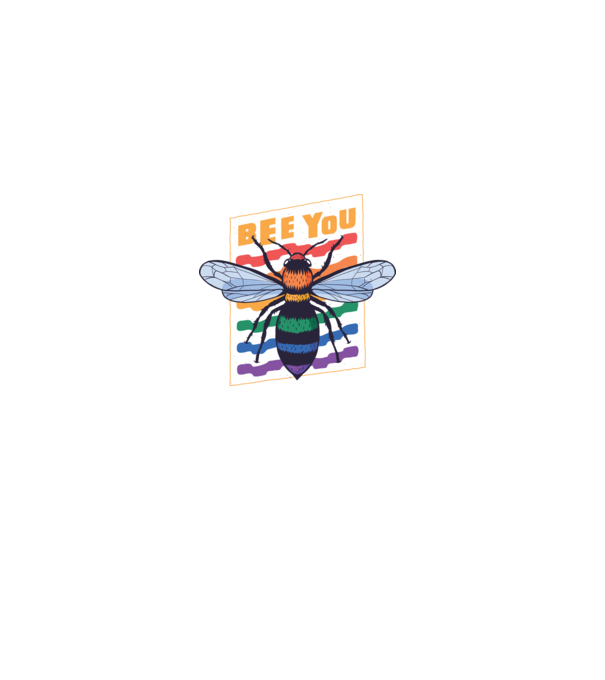 Bee You Pride model negru pe tricou