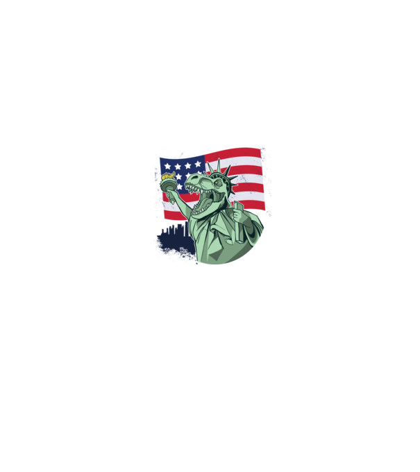 Ziua Independenței americane 4 iulie T-rex model alb/roșu pe tricou