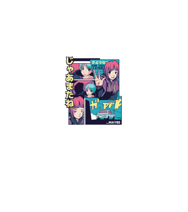 Anime Vaporwave See you Later model alb pe tricou