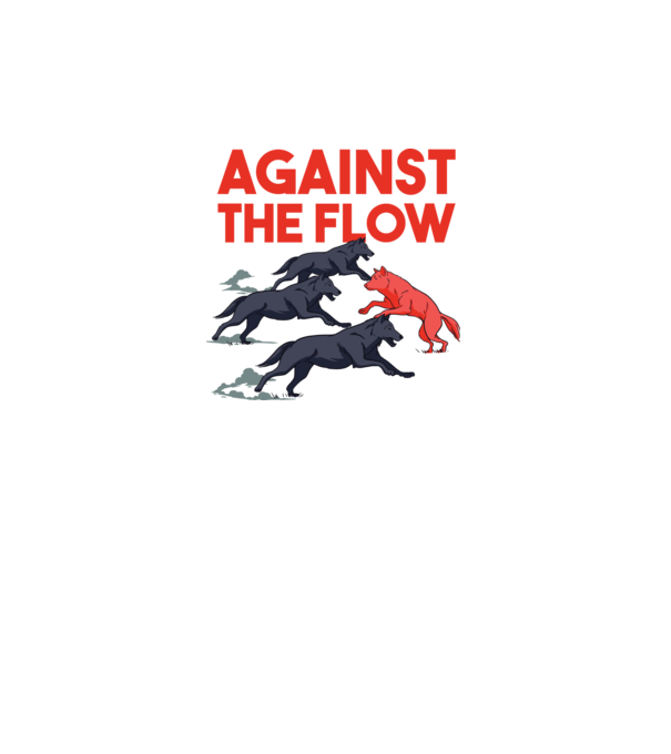 Against the flow - Împotriva curentului model alb pe tricou
