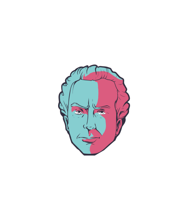 Immanuel Kant model albastru închis pe tricou