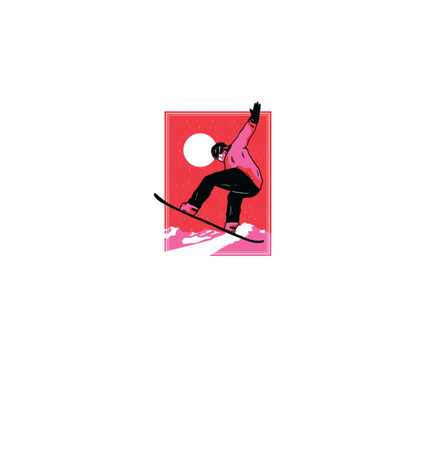 Snowboard poster model albastru închis pe tricou