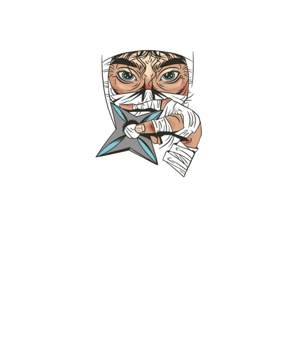 Cap de ninja model negru pe tricou