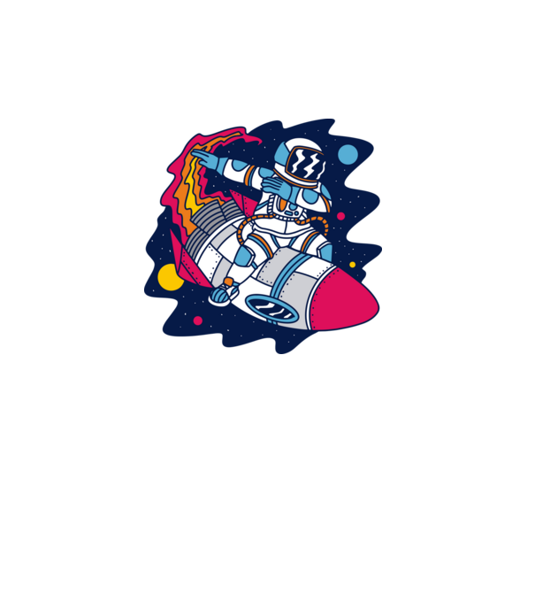 Astronaut DAB model turcoaz pe tricou