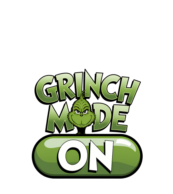 Grinch mode ON model negru pe tricou