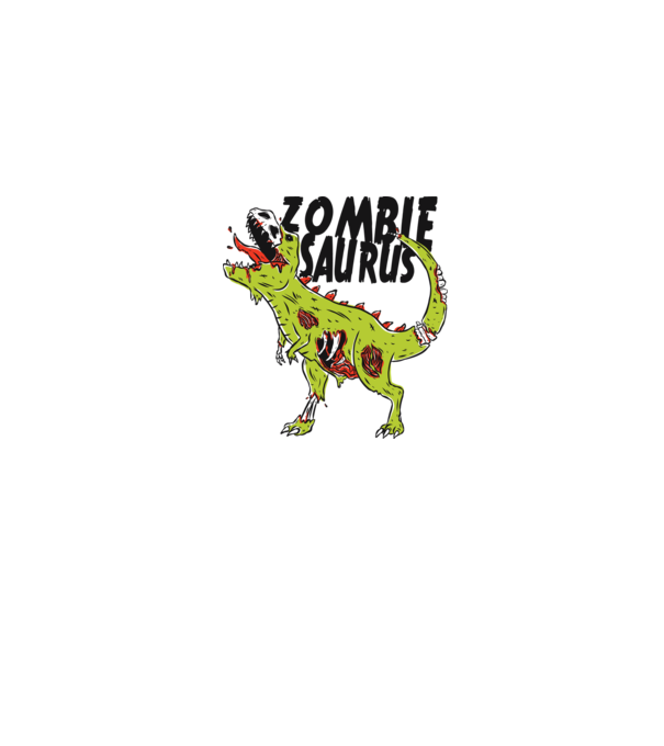 Zombiesaurus - Dinozaur Zombie model gri pe tricou