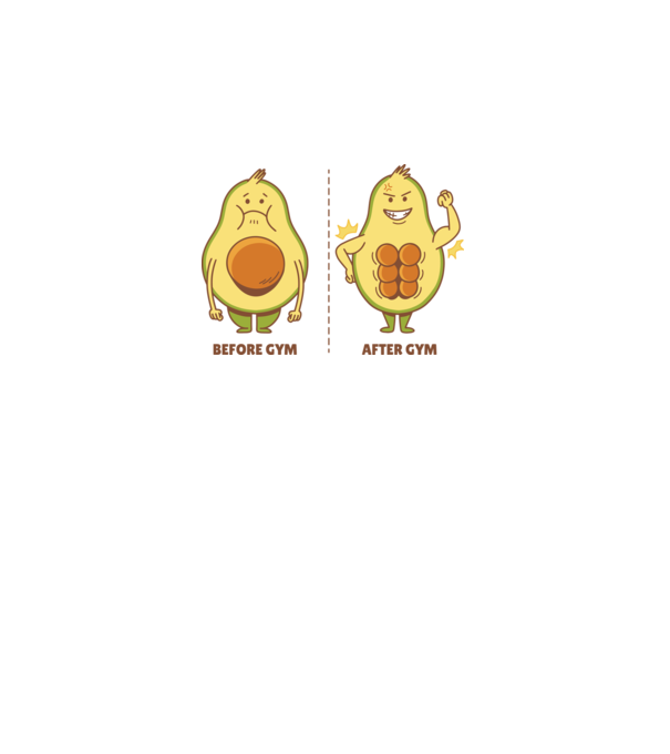 Antrenament Avocado model alb pe tricou