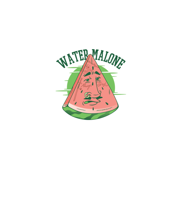 Water Malone model alb pe tricou
