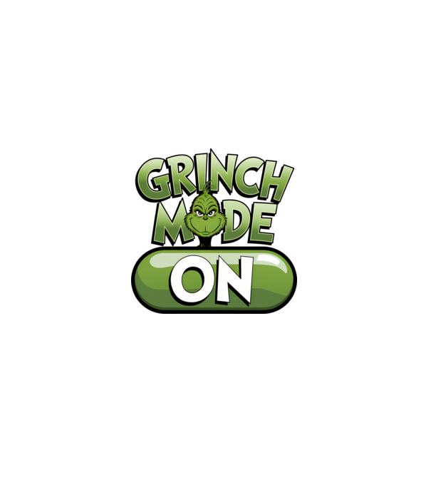 Grinch mode ON model negru pe tricou