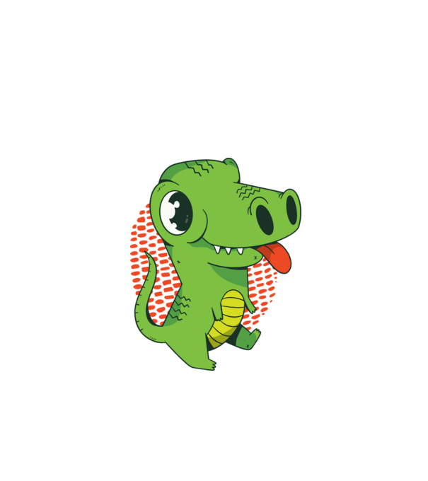 Dinozaur drăguț model verde de măr pe tricou