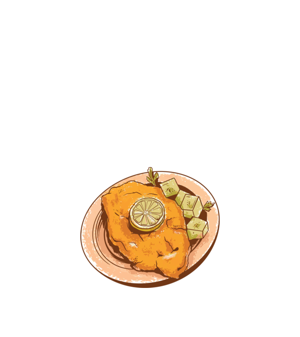 Șnițel vienez Wiener Schnitzel model albastru închis pe tricou