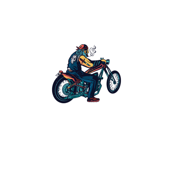 Motociclist Chopper model alb pe tricou