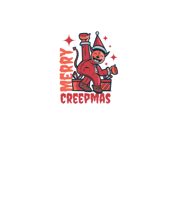 Merry Creepmas model alb pe tricou