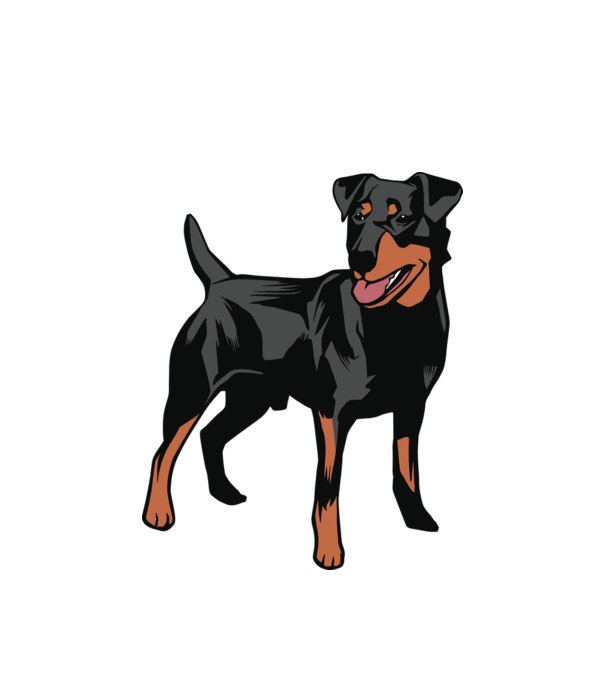 Câine de vânătoare german Terrier model alb pe tricou