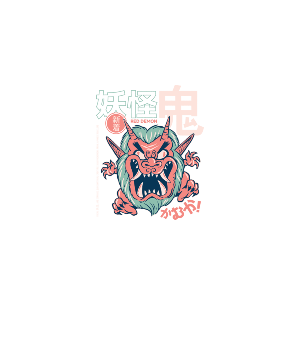 Oni Yokai Anime model negru pe tricou