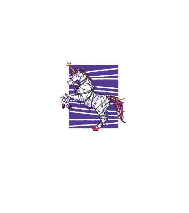 Unicorn pom de Crăciun model alb pe tricou