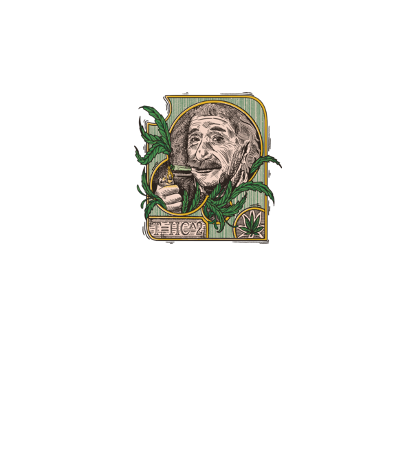 Einstein Marijuana THC model negru pe tricou
