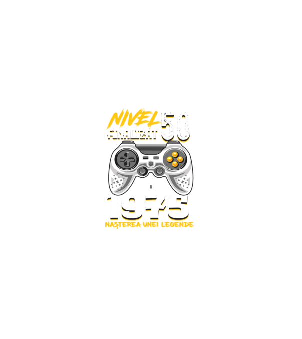 Nivel Finalizat 50 1975 model negru pe tricou
