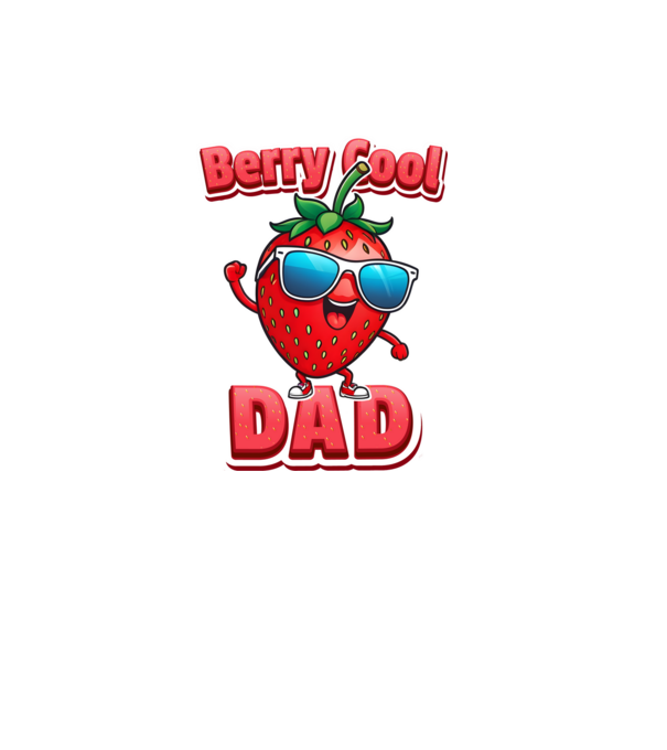 Berry Cool Dad Strawberry model negru pe tricou