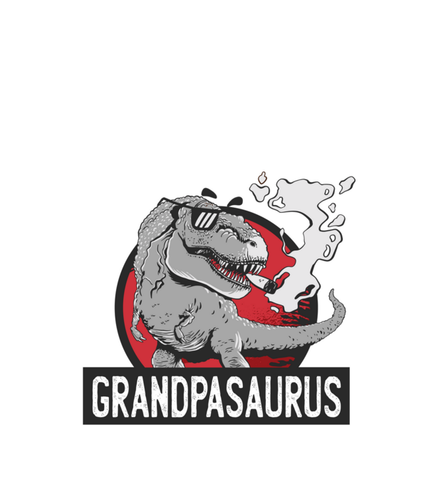 Grandpasaurus T-rex model negru pe tricou