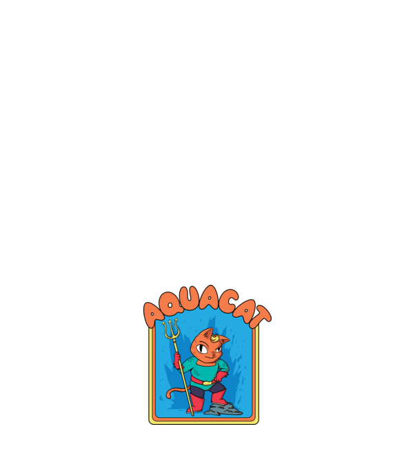 Aquacat model albastru închis pe tricou