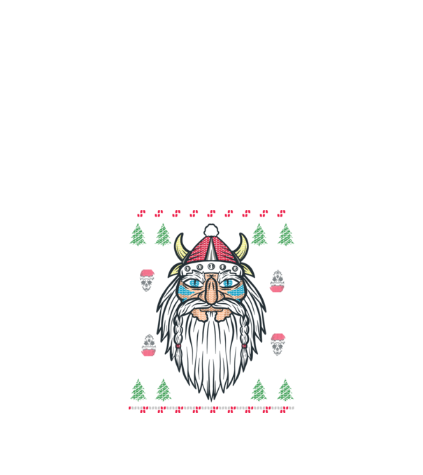Moș Crăciun viking Pulover urât model negru pe tricou