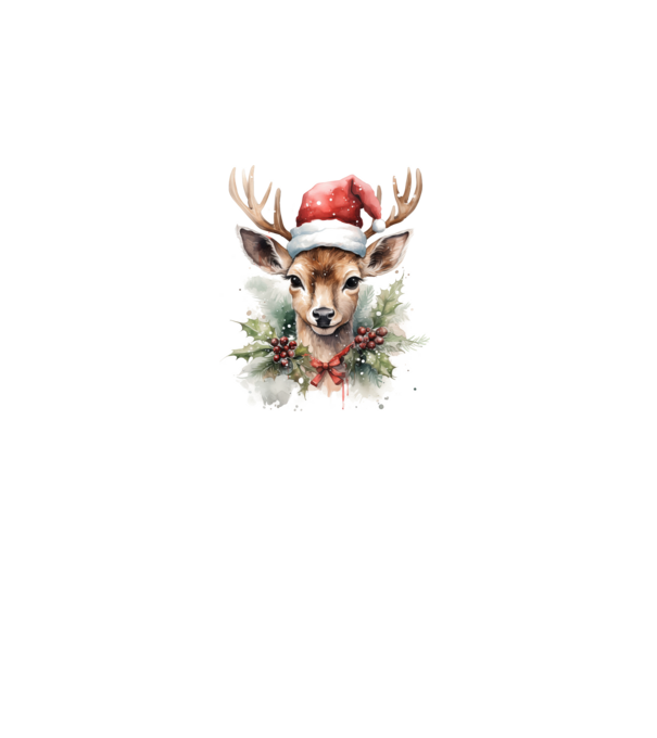 Festive Reindeer model alb pe tricou