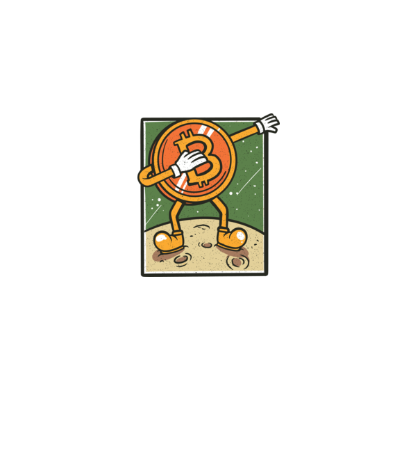 Bitcoin DAB model alb pe tricou