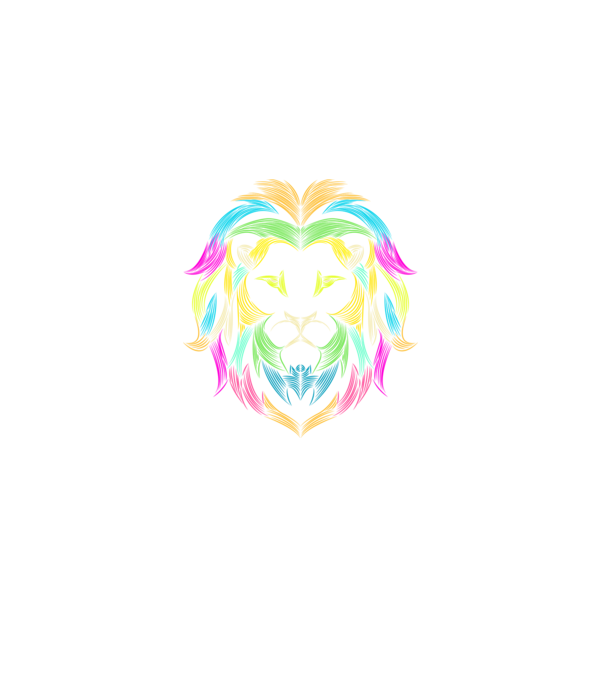 lion line art design model negru pe tricou