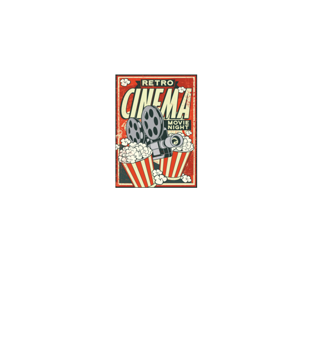 Afiș cinema retro model roz pe tricou