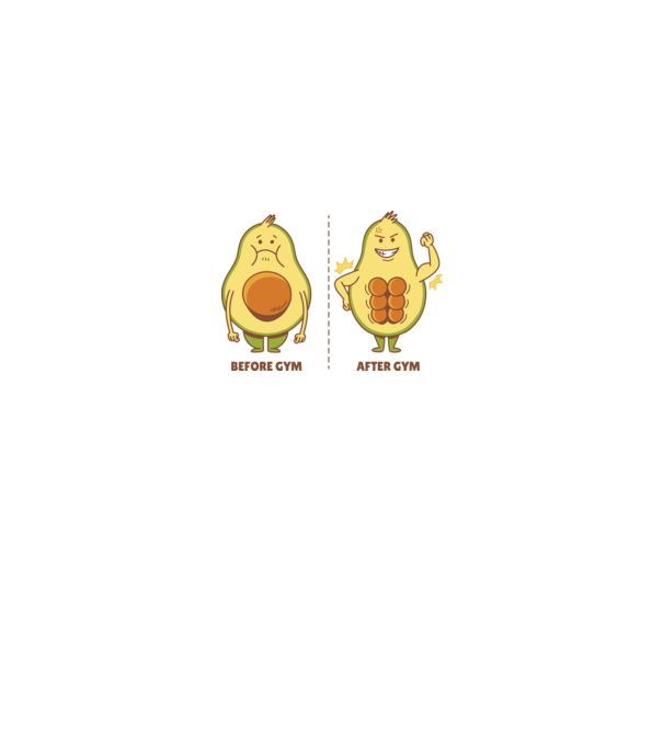 Antrenament Avocado model alb pe tricou