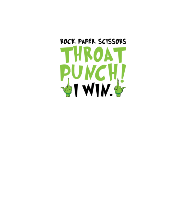 Rock paper scissors - Grinch model alb pe tricou