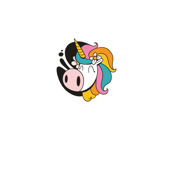 Unicorn drăguț model alb pe tricou