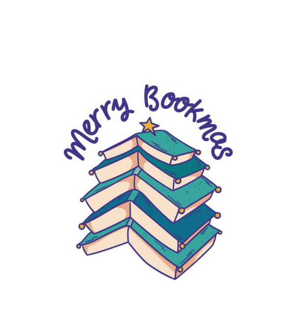 Merry Bookmas Crăciun cu cărți model alb pe tricou
