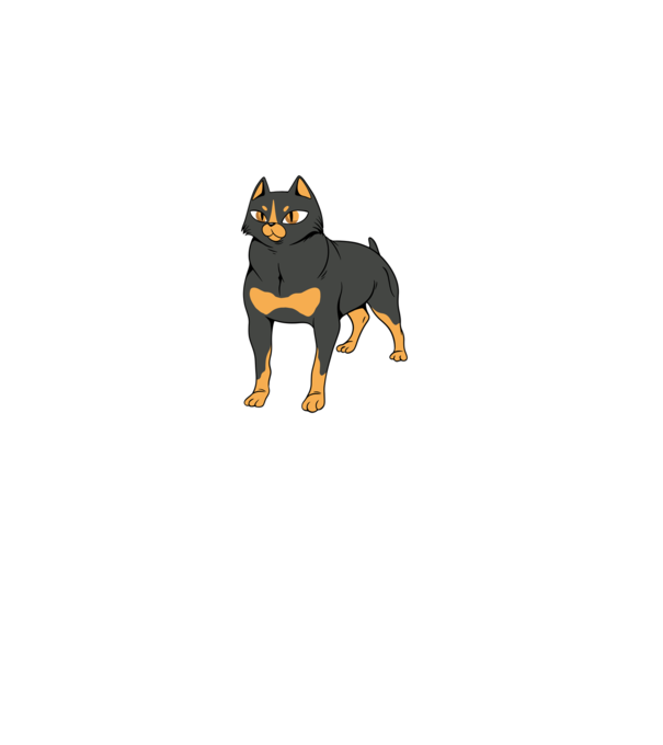 Rottweiler pisică model nisipiu pe tricou