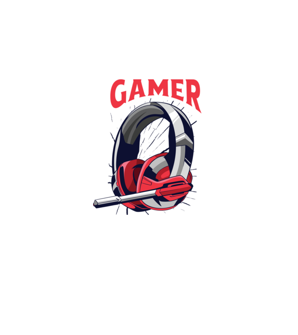 Căști Gamer model alb pe tricou