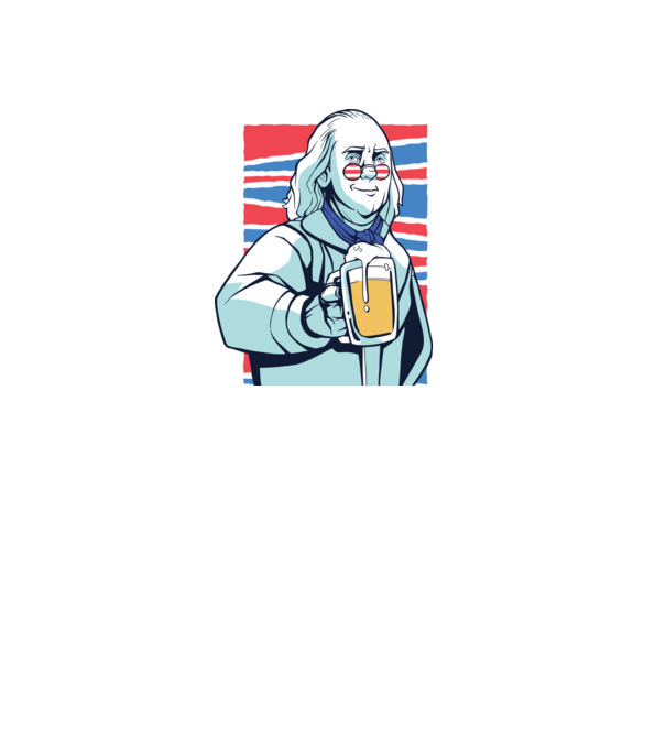 Benjamin Franklin Beer model alb pe tricou