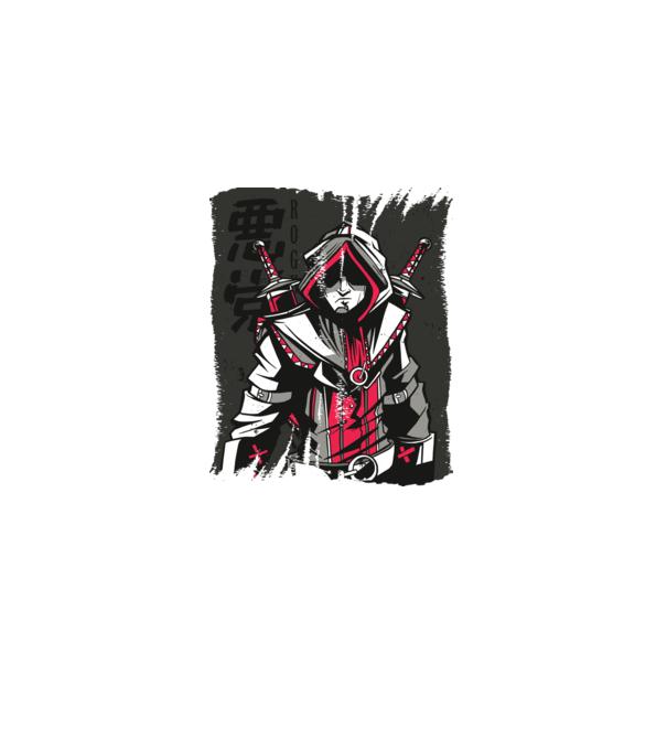 Războinic Anime model alb pe tricou