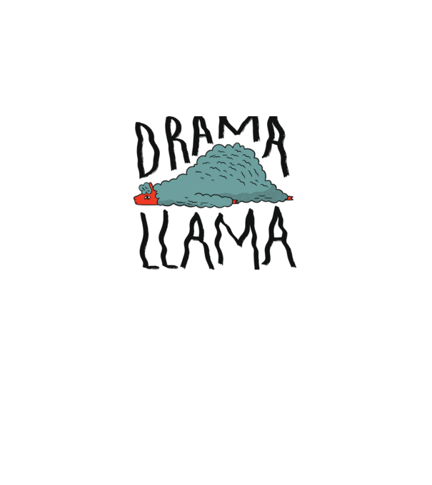 Dramă Lama model alb pe tricou